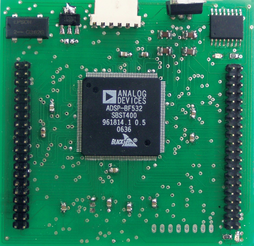 Obr. 1. CPU deska s ADSP-BF532, 32 MB RAM, SPI flash